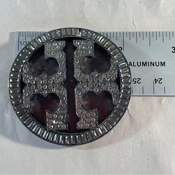 Tory Burch Replacement logo Rhinestone Medallions from Ballet Flats Curved ~ 2" - Picture 7 of 12
